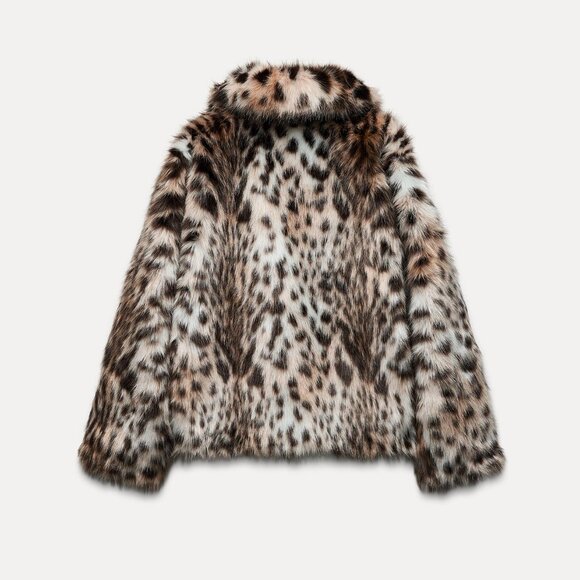 Zara Faux Fur Leopard Jacket ZW Collection - Picture 8 of 11